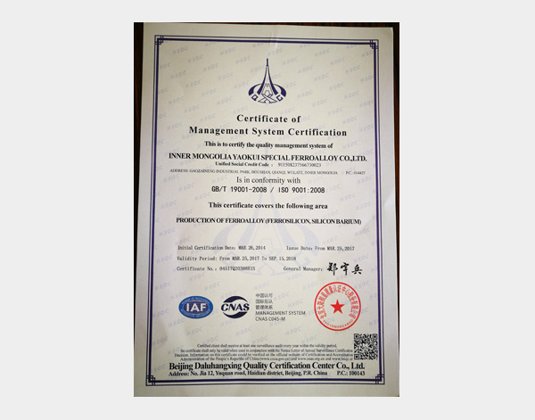 Certification of Management System Certification